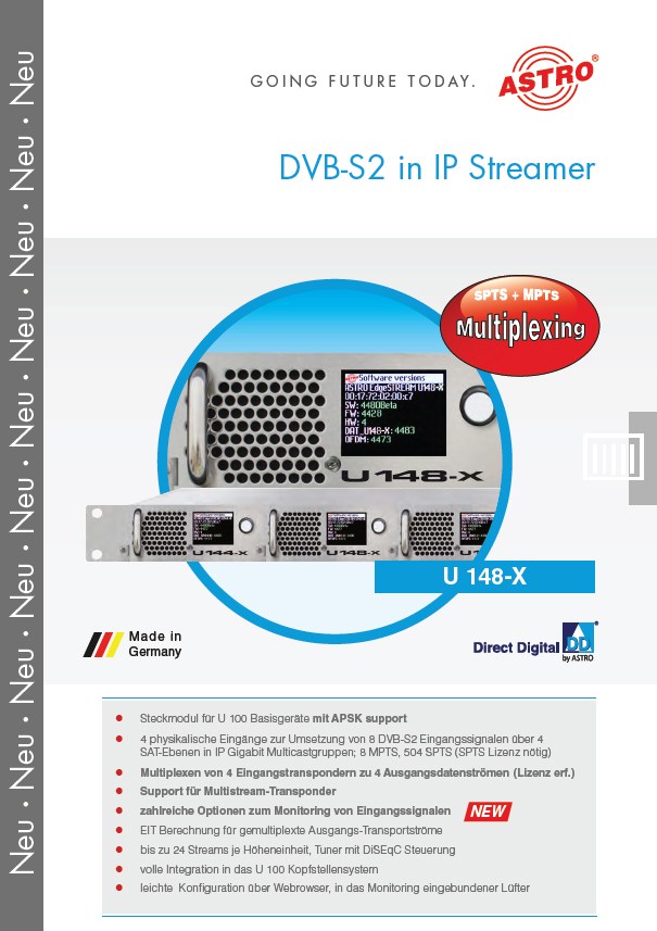 U 148-X - 8 x DVB-S2 in IP Streamer 
