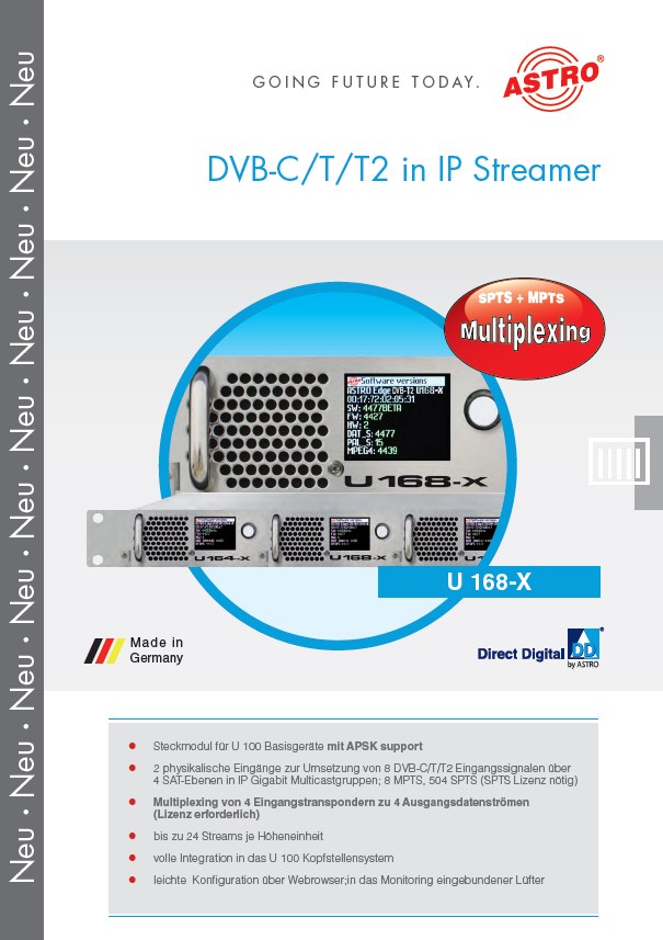 U 168-X - 8 x DVB-C/T/T2 in IP Streamer 