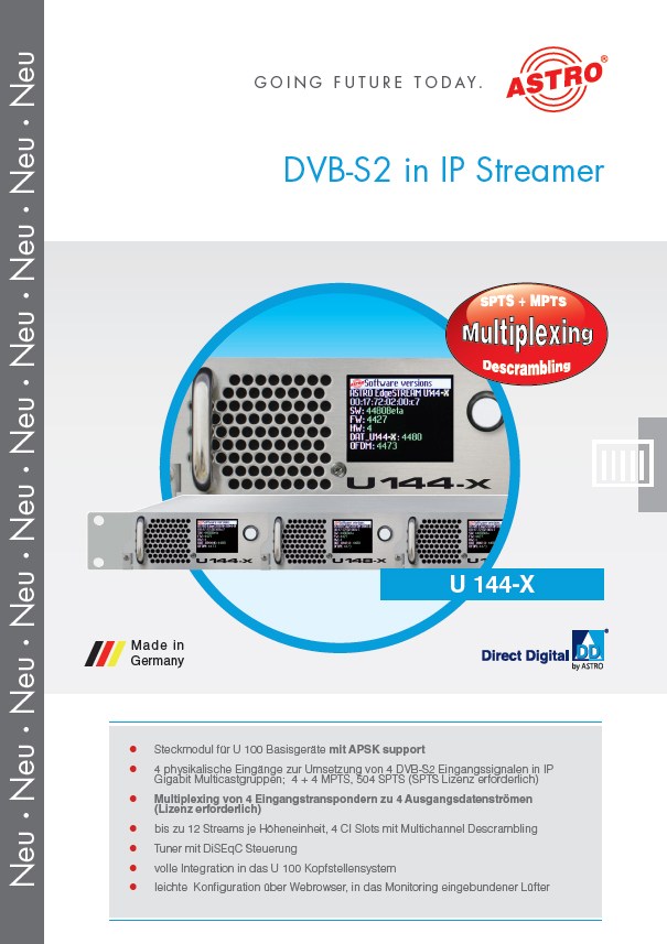 U 144-X - 4 x DVB-S2 in IP Streamer 