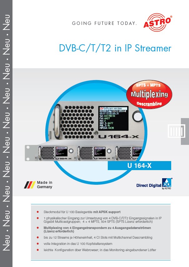 U 164-X - 4 x DVB-C/T/T2 in IP Streamer 