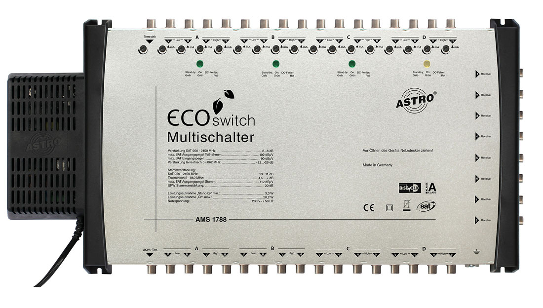 Multischalter für 4 Satelliten: AMS 1788 ECOswitch, Hochwertiges