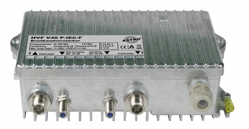 Broadband amplifier with 65 MHz return path