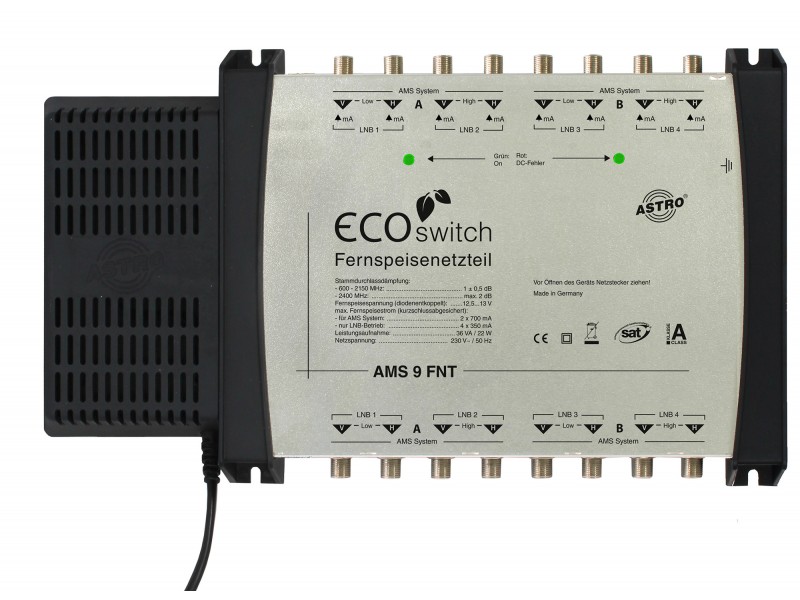 Product: AMS 9 FNT ECOswitch, Remote feeding power supply for AMS 9 cascade multiswitch system