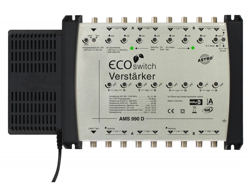 Product: AMS 990 D ECOswitch, Premium SAT-IF amplifier