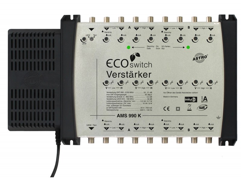 Produktabbildung AMS 990 K ECOswitch, Hochwertiger, ortsgespeister SAT-ZF Verstärker