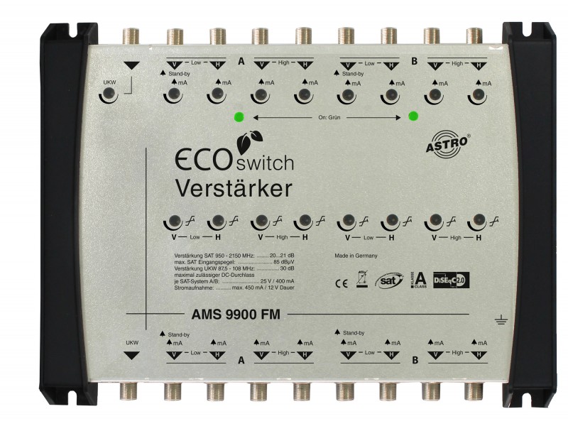 Produktabbildung AMS 9900 FM ECOswitch, Hochwertiger, ferngespeister SAT-ZF Verstärker