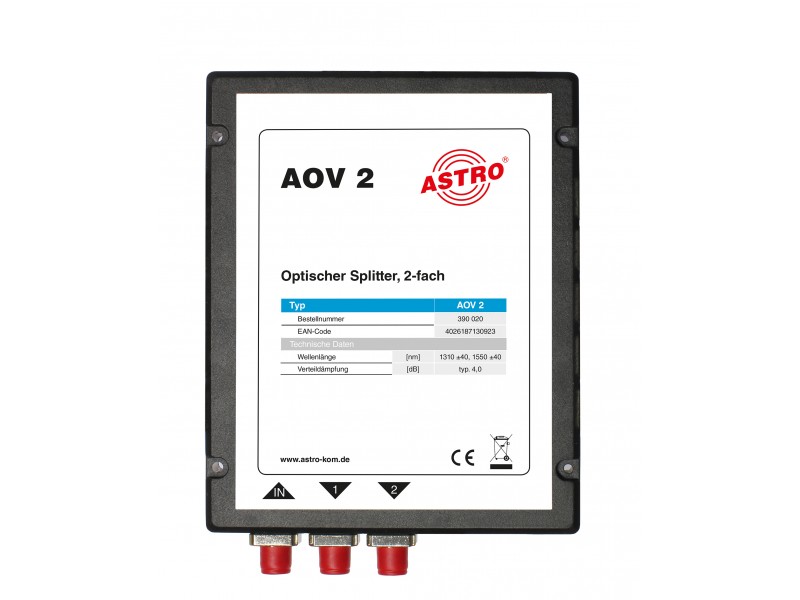 Product: AOV 2, Optical 2-way splitter 