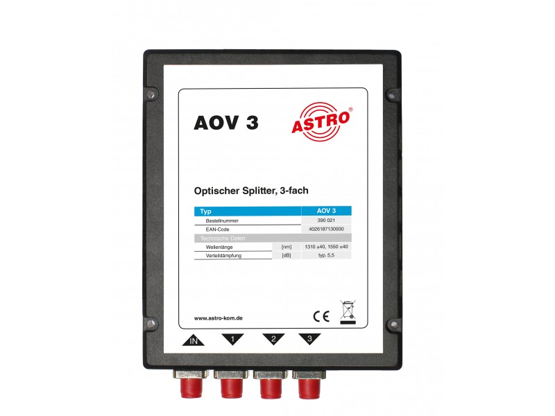 Produktabbildung AOV 3, Optischer 3-fach Splitter