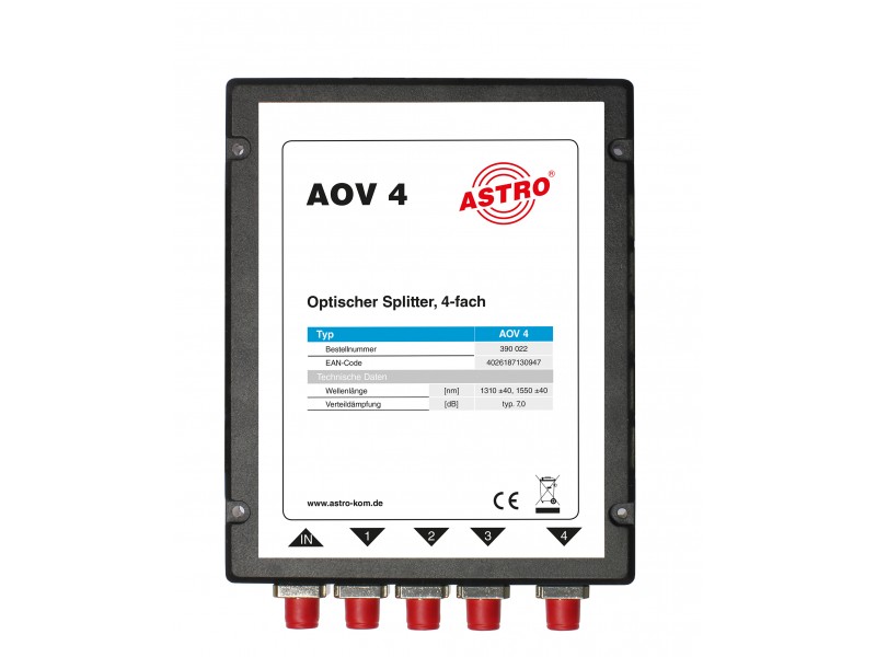 Produktabbildung AOV 4, Optischer 4-fach Splitter