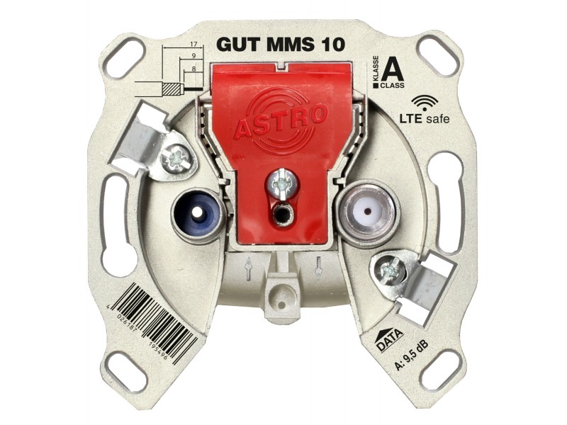 Product: GUT MMS 10, Modem endpoint wall outlet for multimedia, CATV and data, 3 outputs