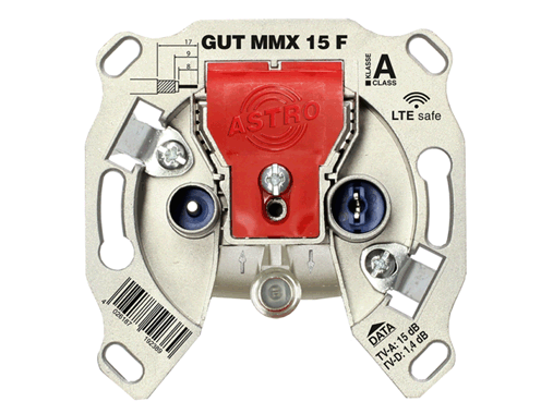 Produktabbildung GUT MMX 15 F, Modem-Durchgangsdose für Multimedia, BK und FM, 3 Ausgänge