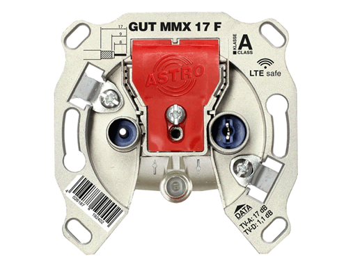 Produktabbildung GUT MMX 17 F, Modem-Durchgangsdose für Multimedia, BK und FM, 3 Ausgänge