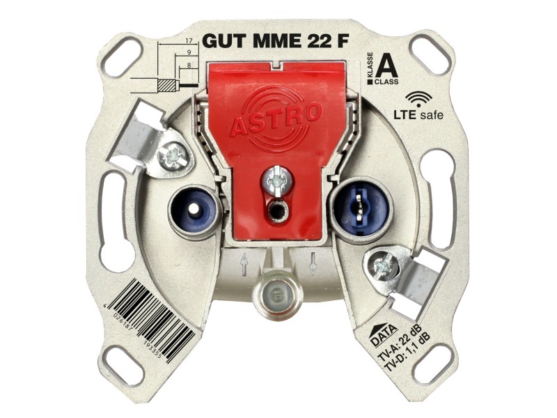 Product: GUT MME 22 F, Modem trunkline wall outlet