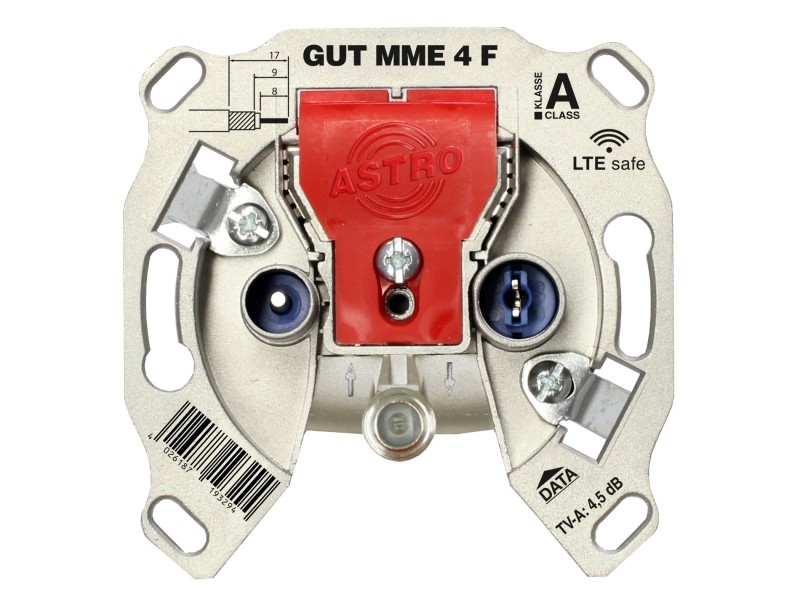 Produktabbildung GUT MME 4 F, Modem-Stichdose für Multimedia, BK und FM, 3 Ausgänge