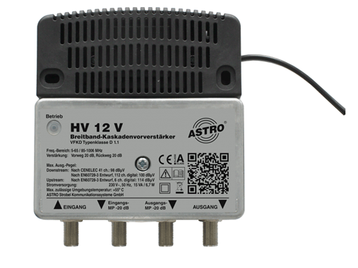 Produktabbildung HV 12 V, Breitband Kaskaden-Vorverstärker