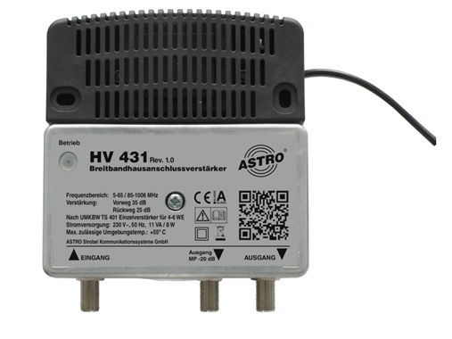 Product: HV 431, Universal broadband amplifier