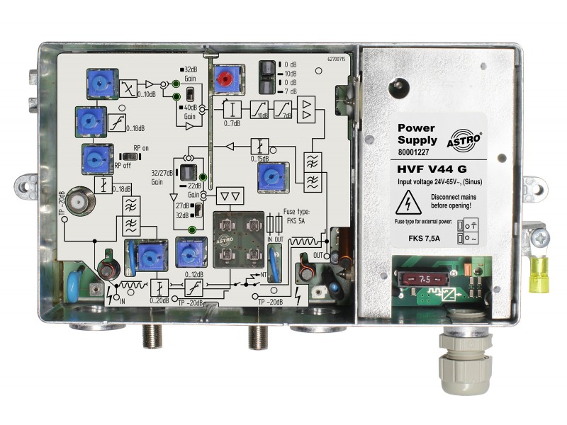 Produktabbildung HVF V44 G PG11, Ferngespeister Breitbandverstärker