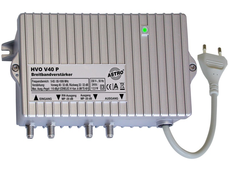 Produktabbildung HVO V40 P, Ortsgespeister Breitbandverstärker
