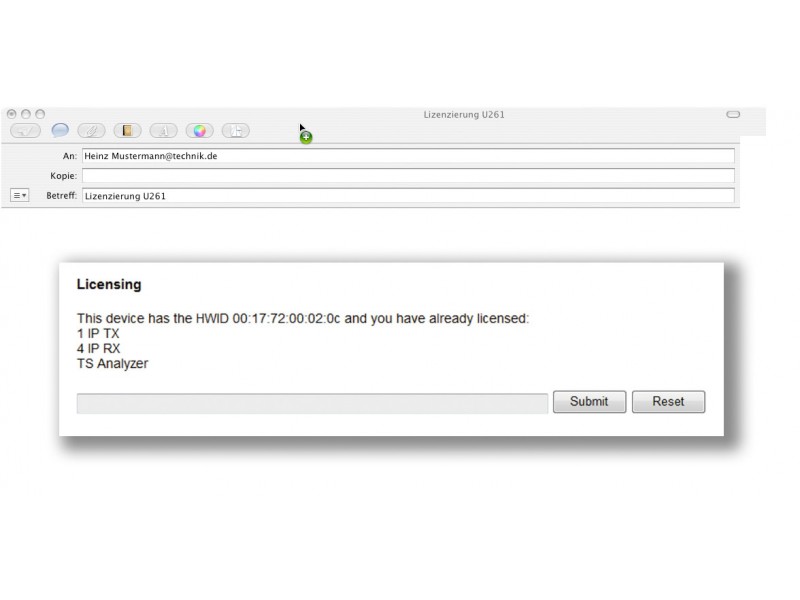 Product: U 261-TSL, Transport stream license for U 261 IP to ASI gateway