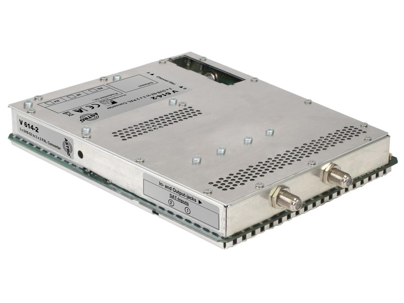 Produktabbildung V 614-2, Signalumsetzer 2 x DVB-S in 2 x 2 PAL
