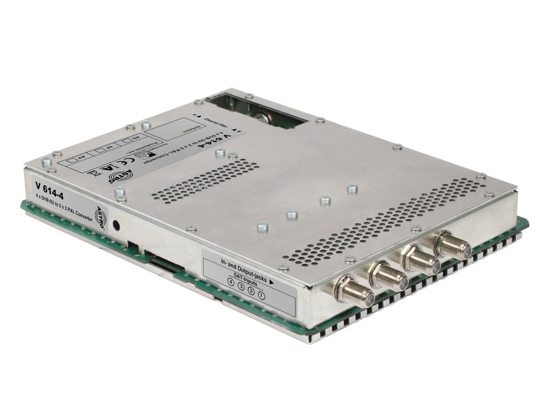 Produktabbildung V 614-4, Signalumsetzer 4 x DVB-S in 2 x 2 PAL