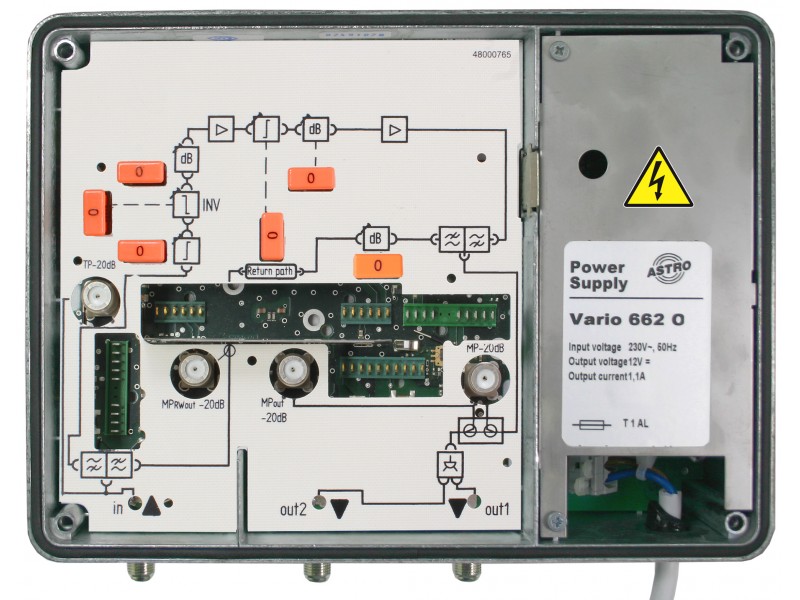 Produktabbildung VARIO 662 O, Ortsgespeister, modularer Breitbandverstärker