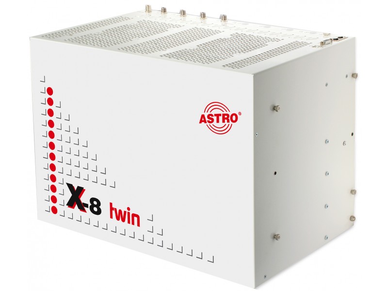 Produktabbildung X-8 twin mit 4 x X-QAM 642, Modulares Kopfstellenbasisgerät inklusive Steckkarten